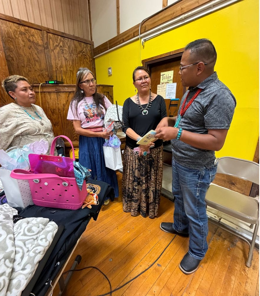 Joey Tsosie with parents at Chinle Kids Day
