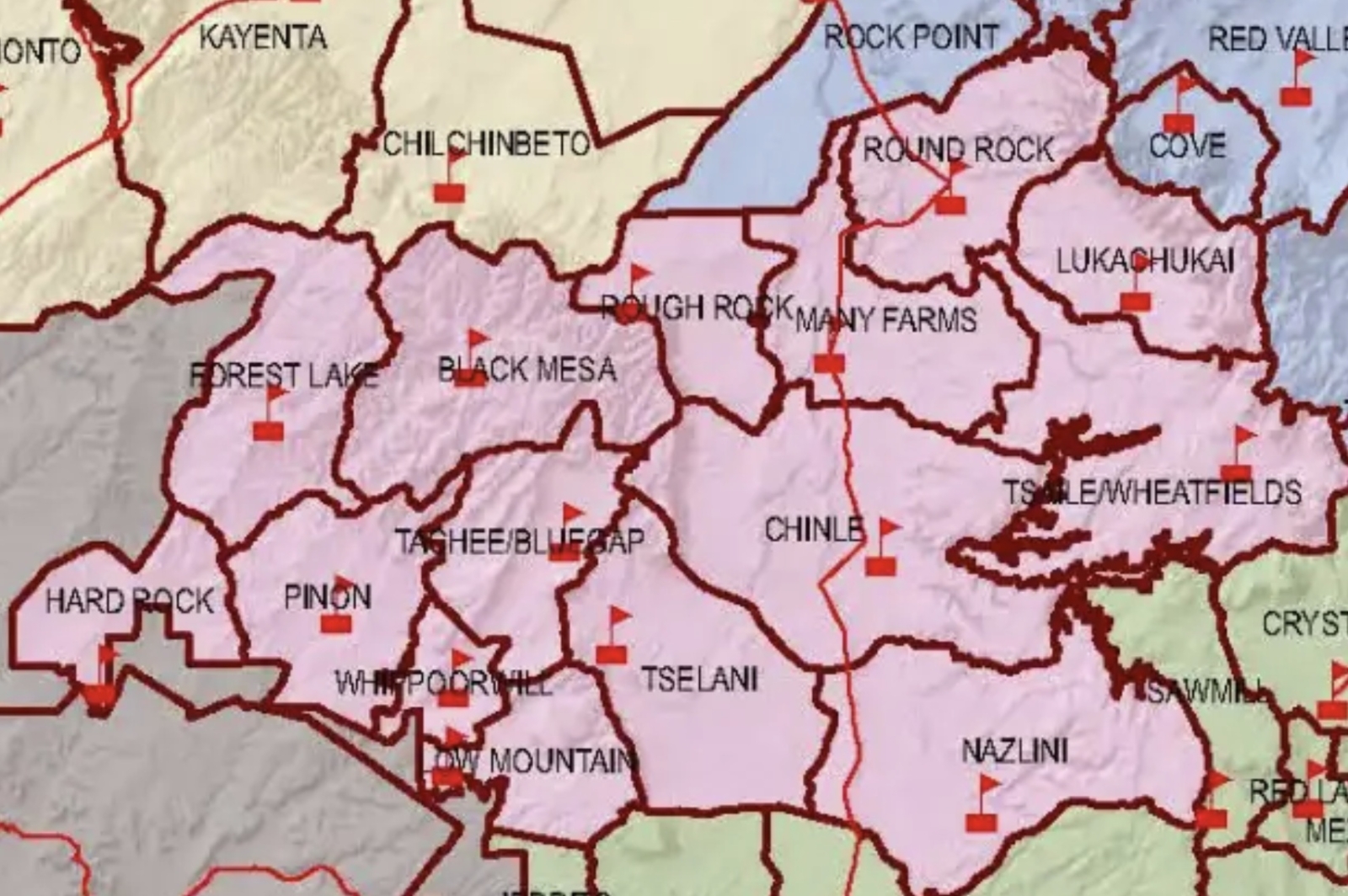 Map of Chinle (Central) Agency