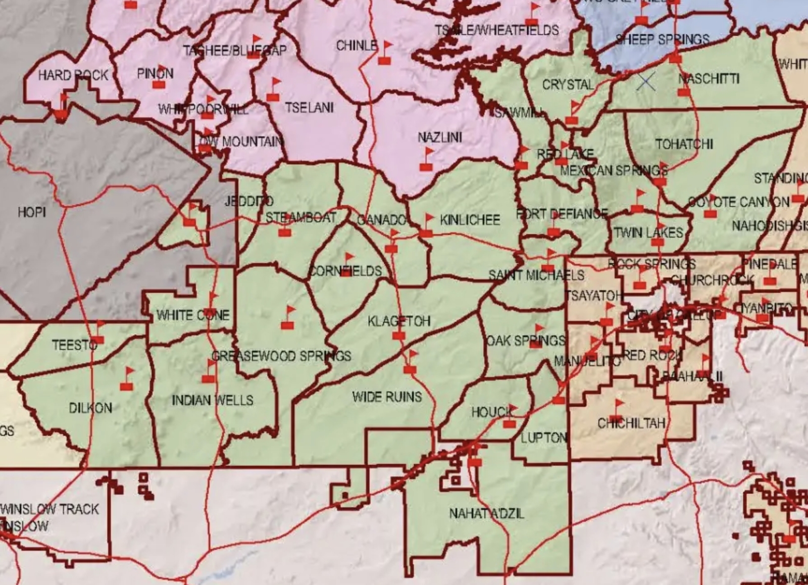 Map of Fort Defiance Agency
