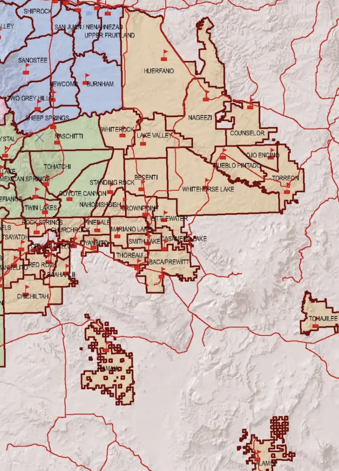 Map of Eastern (Crownpoint) Agency