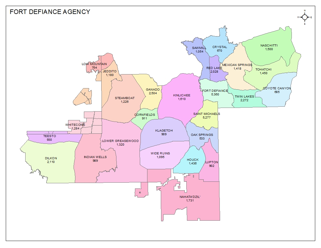Map of Fort Defiance Agency